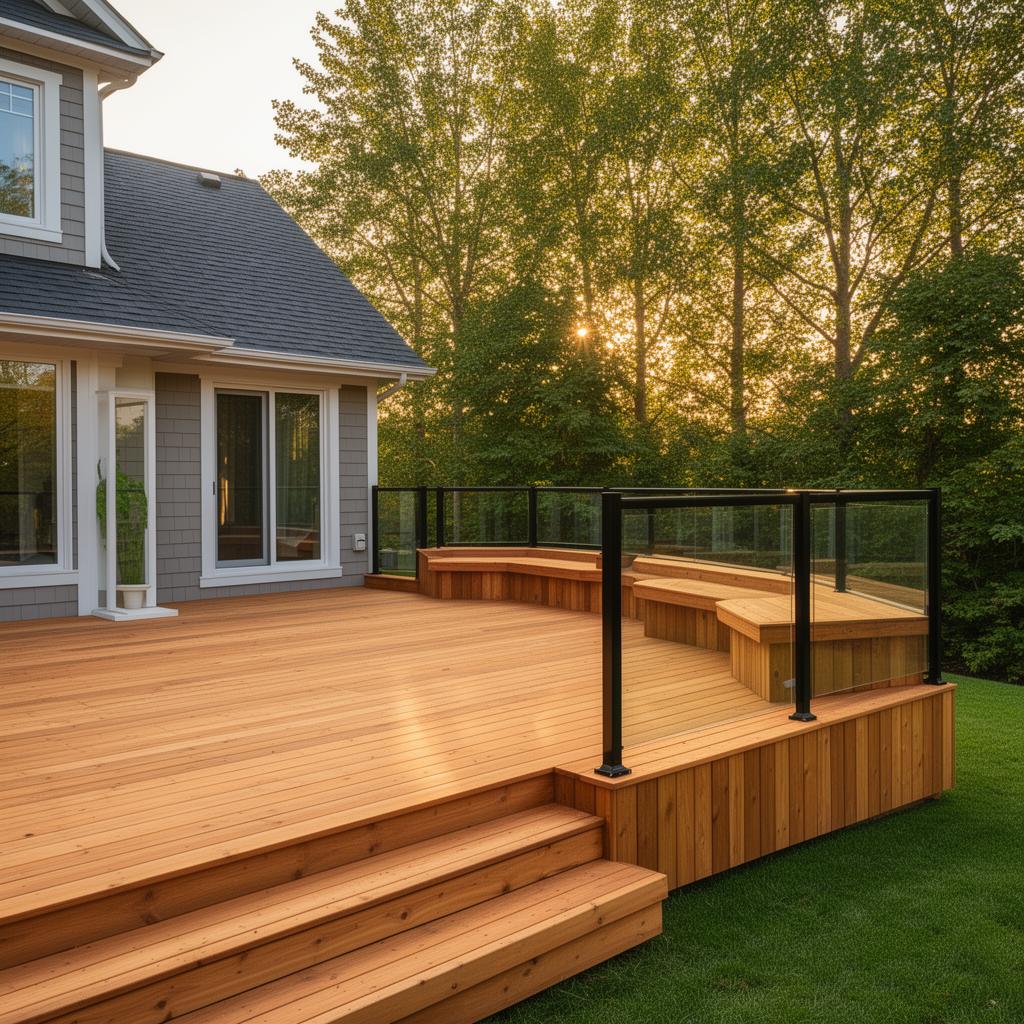 Cedar deck build in Westboro